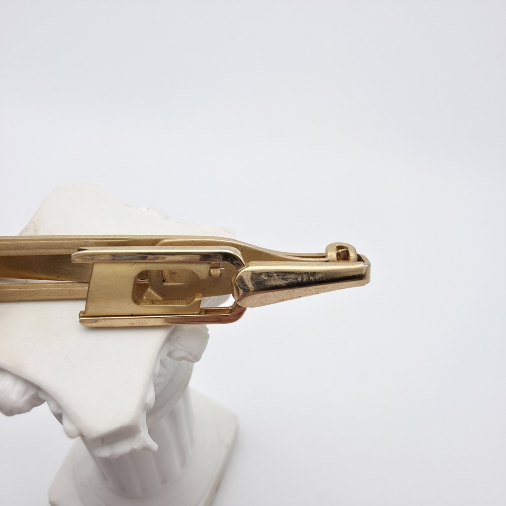 Vintage ANSON USA Tie Clip Bar Clasp Gold Plate Initial Letter C FREE $HIPPING!! - Picture 2 of 8